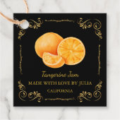 Zelfgemaakte Tangerine Jam Square Hang Label (Voorkant)