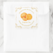 Zelfgemaakte Tangerine Jam Square Label (Tas)