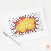 Zelfgemaakte tekstballon voor stripbolexplosie rechthoekige sticker (Envelop)