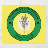 zelfgemaakte tijm azijn label Sjabloon Likeurfles Etiket (Enkel label)