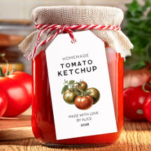 Zelfgemaakte tomaat Ketchup cadeau label