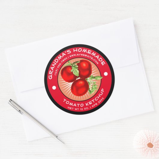  Zelfgemaakte Tomaat Ketchup Label Sjabloon (Envelop)