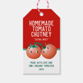 Zelfgemaakte tomatenchutney aangepaste bewerkbare cadeaulabel