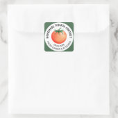 Zelfgemaakte tomatenchutney label met rode tomaat (Tas)