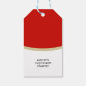 Zelfgemaakte tomatenchutney met rode tomaat cadeaulabel (Achterkant)