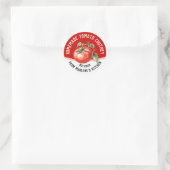 Zelfgemaakte tomatenchutney met rode tomaat ronde sticker (Tas)
