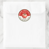 Zelfgemaakte tomatenchutney met twee kleuren ronde sticker (Tas)