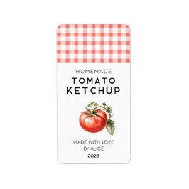 Zelfgemaakte tomatenketchup etiket voor houdbaar m