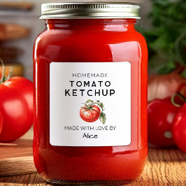 Zelfgemaakte tomatenketchup label