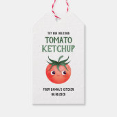 Zelfgemaakte tomatenketchup met kleine tomaat cadeaulabel (Voorkant)