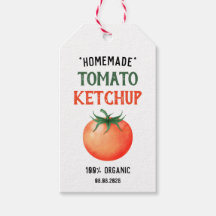 Zelfgemaakte tomatenketchup met rode tomatenpatroo