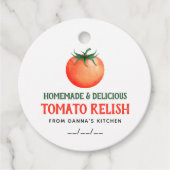 Zelfgemaakte tomatenrelish label met rode tomaat (Voorkant)