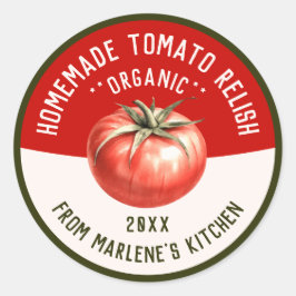 Zelfgemaakte Tomatenrelish voor je Keuken Recept Ronde Sticker