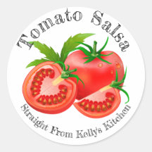 Zelfgemaakte tomatensalsa-label voor thuisbedrijf