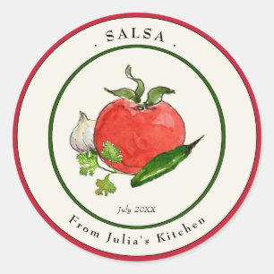 Zelfgemaakte tomatensalsa pot label