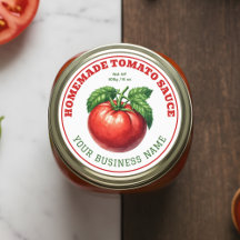 Zelfgemaakte Tomatensaus Blikproduct Etiket
