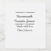 Zelfgemaakte tomatensaus gemaakt met liefde voeg n wijn etiket (Enkel label)