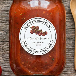 Zelfgemaakte tomatensaus inmaakpot etiketten