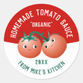 Zelfgemaakte tomatensaus Label met aangepaste teks (Voorkant)