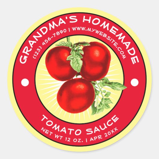  Zelfgemaakte Tomatensaus Label Sjabloon (Voorkant)