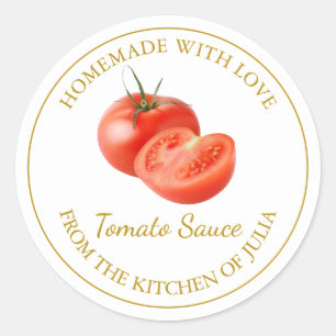 Zelfgemaakte tomatensaus Label   Wit