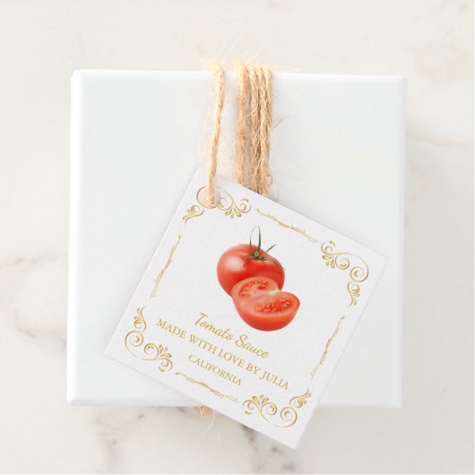 zelfgemaakte tomatensaus Square Hang Label (In situ)