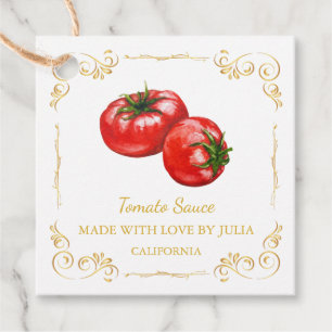  zelfgemaakte tomatensaus Square Hang Label