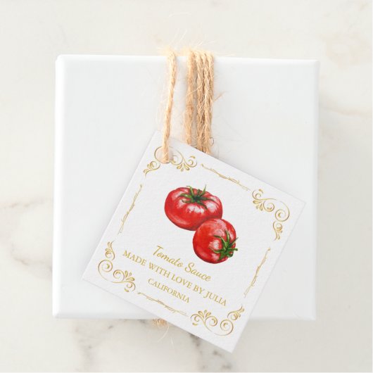  zelfgemaakte tomatensaus Square Hang Label (In situ)