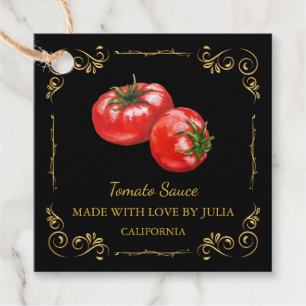 zelfgemaakte tomatensaus Square Hang Label