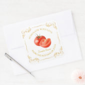 zelfgemaakte tomatensaus vierkant label (Envelop)