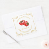 zelfgemaakte tomatensaus vierkant label (Envelop)