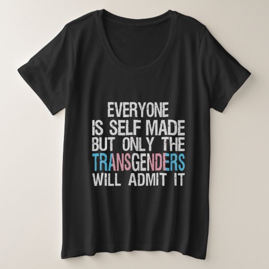 Zelfgemaakte transgender-Man LGBT-transversale vla Grote Maat T-shirt (Design voorkant)