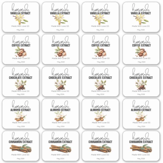 Zelfgemaakte Uittreksels Cadeaus uit de Keuken Sti Sticker (Voorkant)