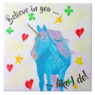 Zelfgemaakte Unicorn Inspirerend tegel Tegeltje