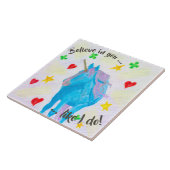 Zelfgemaakte Unicorn Inspirerend tegel Tegeltje (Zijkant)