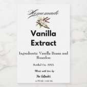 Zelfgemaakte Vanilla Extract Gift Gepersonaliseerd Wijn Etiket (Enkel label)