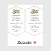 Zelfgemaakte Vanilla Extract Label Vinyl Sticker (Vel)