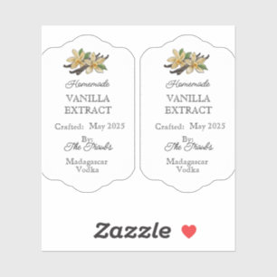 Zelfgemaakte Vanilla Extract Label Vinyl Sticker