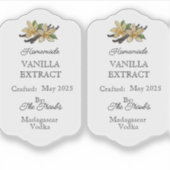 Zelfgemaakte Vanilla Extract Label Vinyl Sticker (Voorkant)