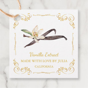  Zelfgemaakte Vanilla Extract Square Hang Label