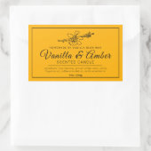 Zelfgemaakte vanille amber zwarte ingrediënten kaa rechthoekige sticker (Tas)