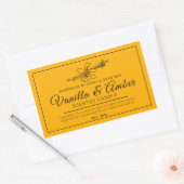 Zelfgemaakte vanille amber zwarte ingrediënten kaa rechthoekige sticker (Envelop)