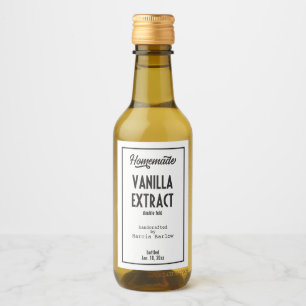 Zelfgemaakte Vanille Extract Etiket voor eten en d