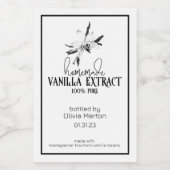 Zelfgemaakte Vanille Extract Etiket voor eten en d (Enkel label)