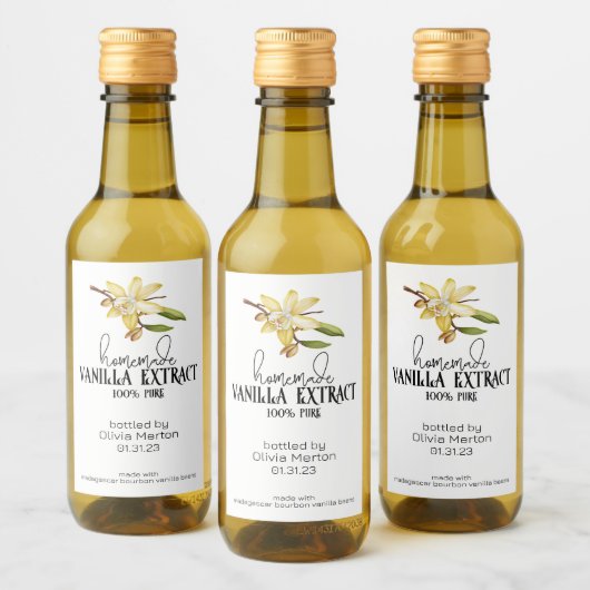 Zelfgemaakte Vanille Extract Etiket voor eten en d (Flessen)