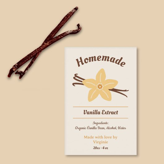 Zelfgemaakte vanille extract flesetiket Sticker