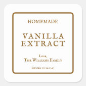 Zelfgemaakte Vanille-extract Flesstickers Vierkante Sticker (Voorkant)