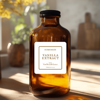 Zelfgemaakte Vanille-extract Flesstickers Vierkante Sticker