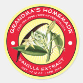 Zelfgemaakte Vanille Extract Label Sjabloon (Voorkant)