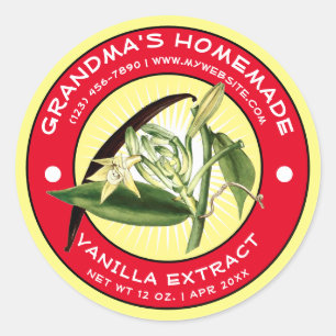 Zelfgemaakte Vanille Extract Label Sjabloon